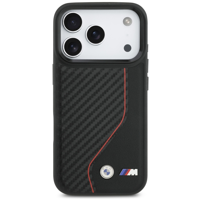 Etui BMW M Carbon Line & Logo MagSafe do iPhone 17 Pro czerwony