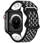 Beline pasek Apple Watch New SportSilicone 42/44/45/49mm czarno-biały black/white box