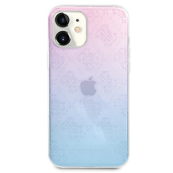 Etui GUESS Apple iPhone 12 Mini 4G 3D Pattern Collection Niebieski Różowy Hardcase