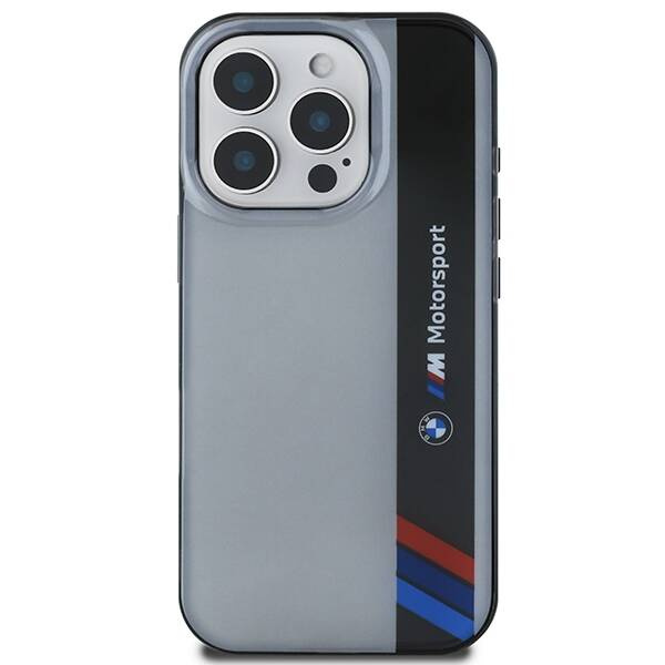 ETUI BMW iPhone 16 Pro 6.3" szary/grey hardcase Motosport IML Vertical Stripe