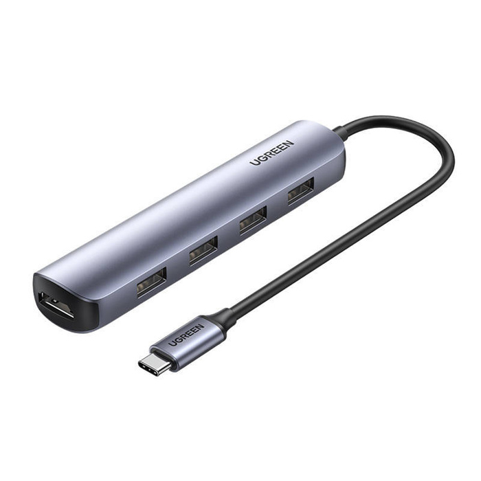 Adapter Hub UGREEN, USB-C do 4x USB 3.0, HDMI, CM417