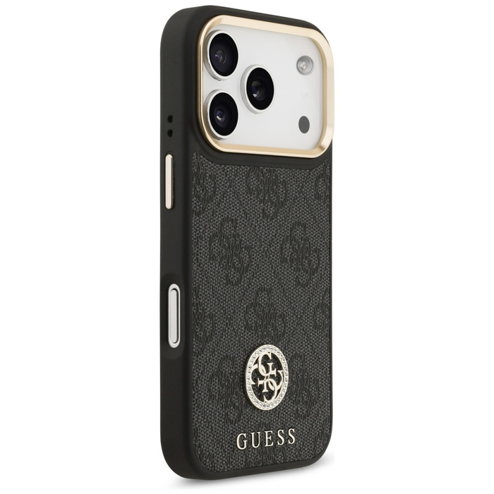 Etui Guess 4G Strass Logo & Big Strap    Metal Buttons MagSafe do iPhone 17 Pro czarny