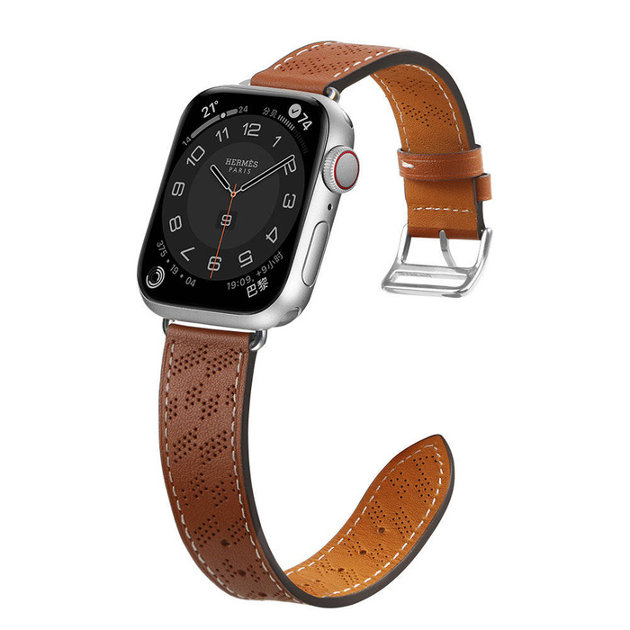 Pasek Strap Leather skórzany pasek Apple Watch Ultra, SE, 8, 7, 6, 5, 4, 3, 2, 1 (49, 45, 44, 42  mm) opaska bransoleta brązowy