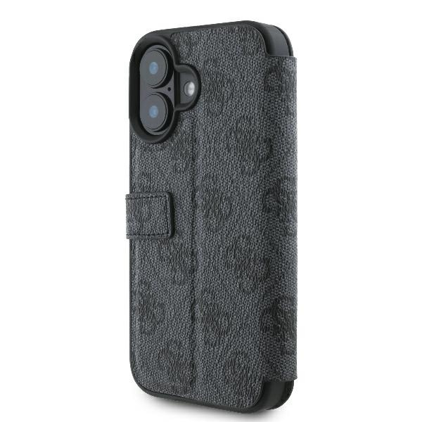 Etui Guess iPhone 16 6.1" czarny/black book 4G Metal Logo