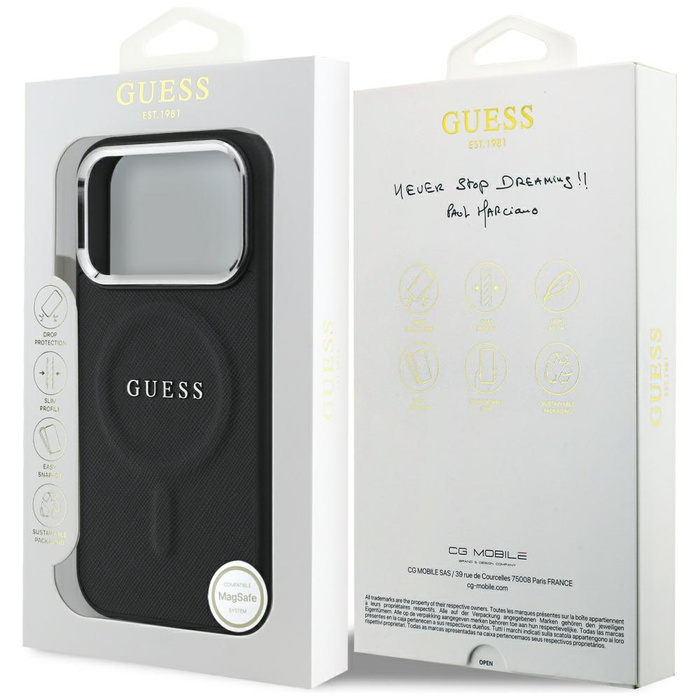 Etui Guess Classic Logo MagSafe do       iPhone 17 Pro czarny