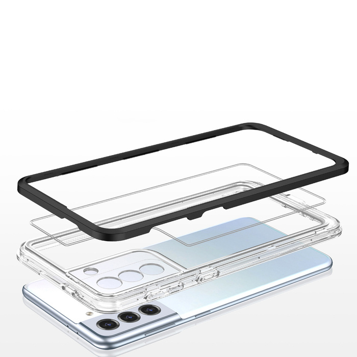 Etui Clear 3in1 Etui Do Samsung Galaxy S23 Silikonowy Pokrowiec Z Ramką Czarne Case