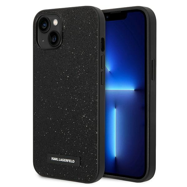 Etui KARL LAGERFELD Apple iPhone 14 Plus Glitter Plaque Logo Czarny Hardcase