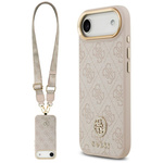 Etui Guess 4G Strass Logo & Big Strap    Metal Buttons MagSafe do iPhone Air różowy