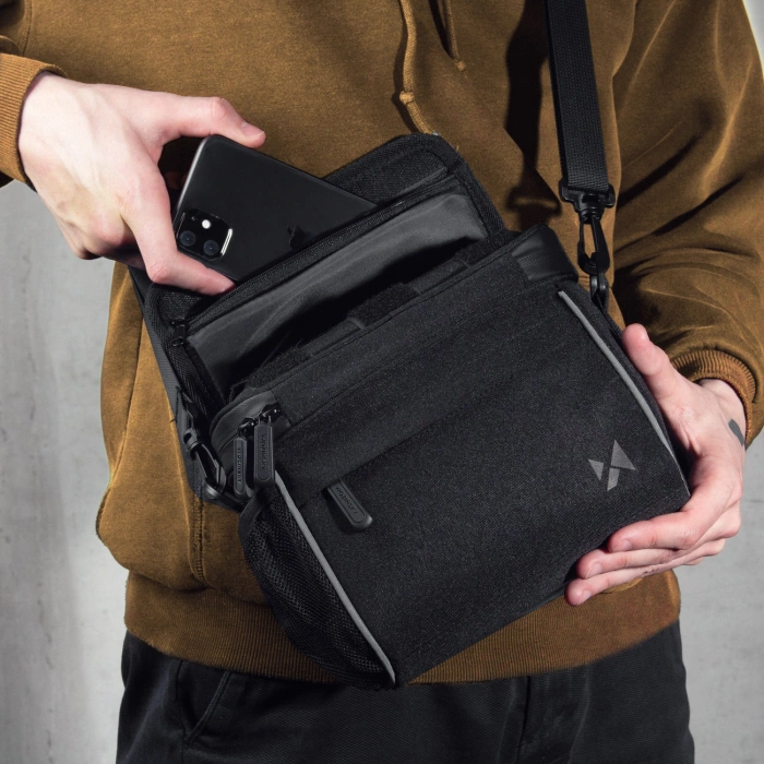 Wozinsky torba rowerowa na kierownicę torba rowerowa na ramię czarna (WBHBB-01)