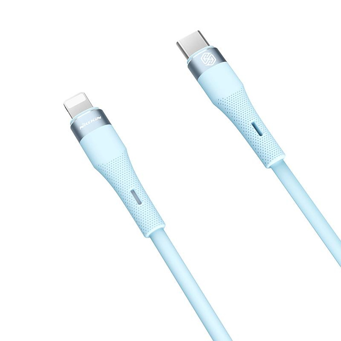 Kabel NILLKIN DATA CABLE FLOWSPEED SILICON TYPE C-LIGHTNING PD 27W, BLUE / NIEBIESK