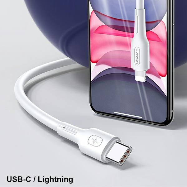 Kabel USAMS USB-C Apple Lightining U43 30W PD 1.2m Biały