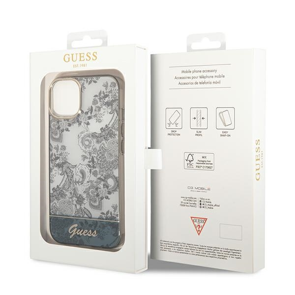 Etui GUESS Apple iPhone 14 Plus Porcelain Collection Szary Hardcase
