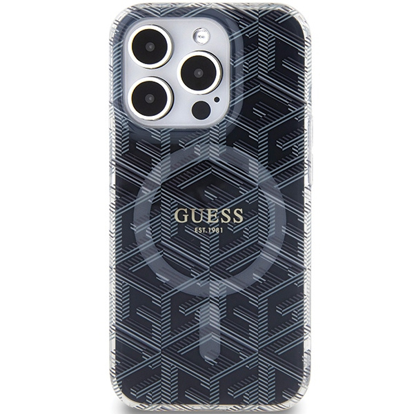Etui Guess GUHMP15XHGCUSTGK iPhone 15 Pro Max 6.7" czarny/black hardcase IML GCube MagSafe Case