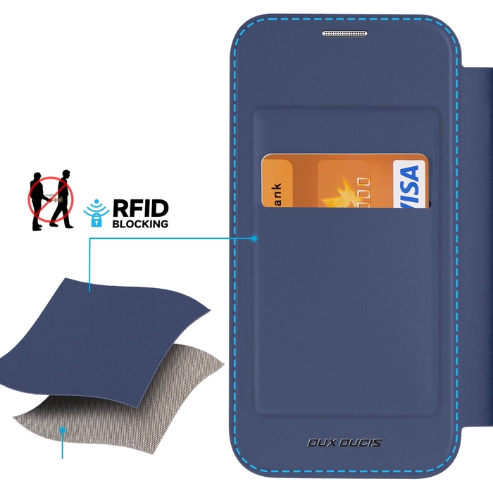 Etui Dux Ducis Skin X Pro do Samsung Galaxy S24+ z magnetycznym ringiem i klapką - niebieskie