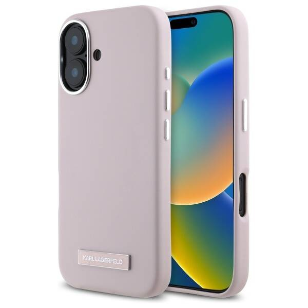 Etui Karl Lagerfeld iPhone 16 6.1" różowy/pink hardcase FW Metal Plate MagSafe