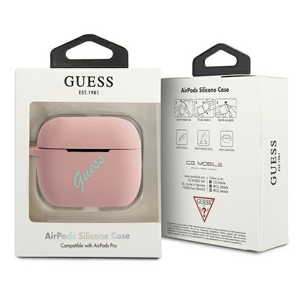 Etui GUESS Apple AirPods Pro Cover Silicone Vintage Różowy Zielony Case