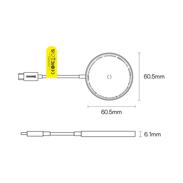 Baseus Simple Mini3 ładowarka magnetyczna MagSafe Qi 15W fioletowa 