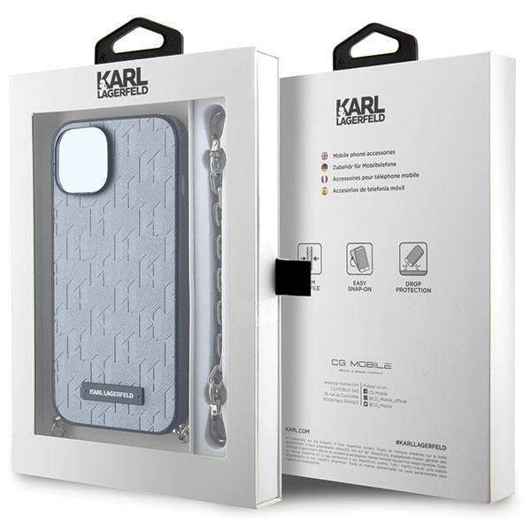 Etui Karl Lagerfeld KLHCP14SSACKLHPG iPhone 14 6.1" srebrny/silver hardcase Saffiano Monogram Chain Case