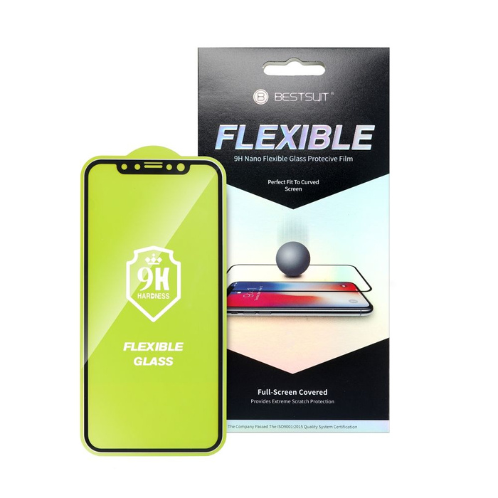 Szkło hybrydowe Bestsuit Flexible 5D Full Glue do iPhone 14 Pro czarny