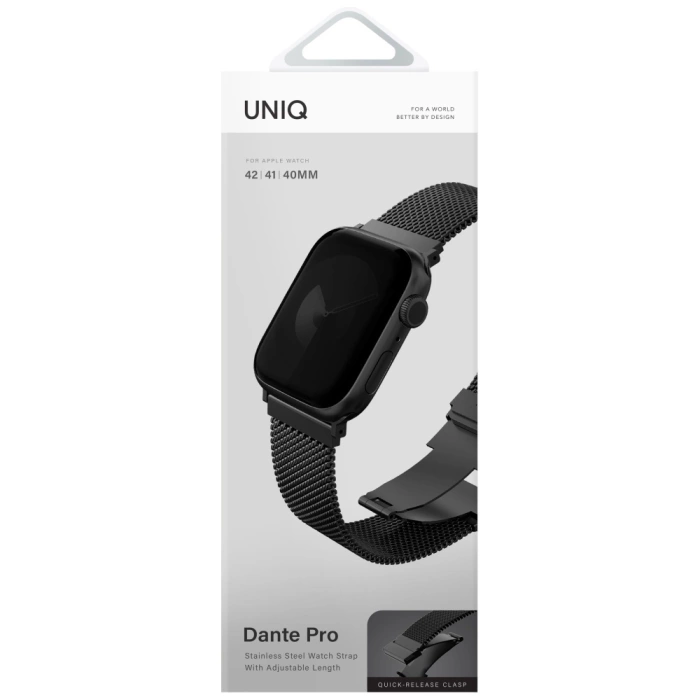 Pasek UNIQ Dante Pro do Apple Watch       42/41/40mm Stainless Steel grafitowy czarny