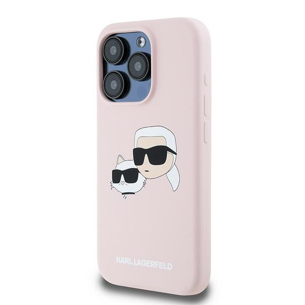 Etui Karl Lagerfeld KLHMP15XSKCHPPLP iPhone 15 Pro Max 6.7" różowy/pink hardcase Silicone Karl & Choupette MagSafe