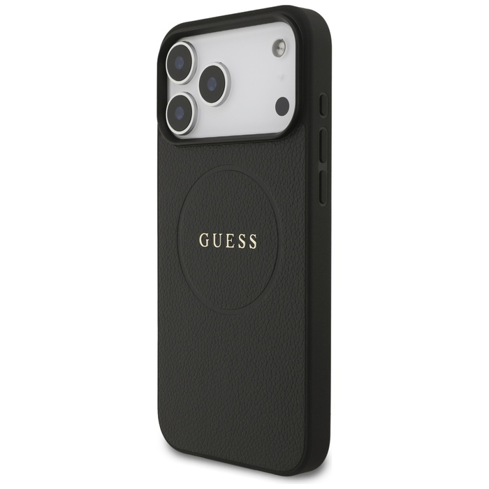 Etui Guess Grained Ring MagSafe do       iPhone 17 Pro Max czarny