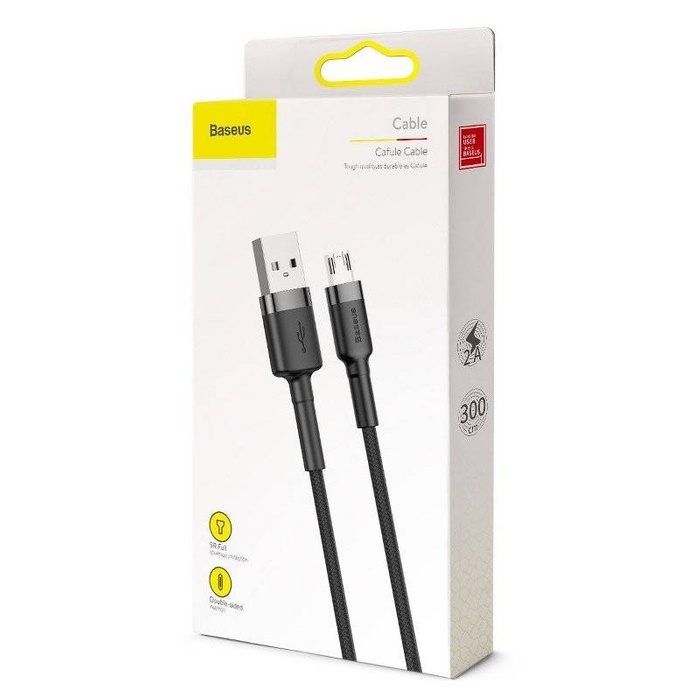 Kabel Micro USB BASEUS Cafule 2A 3m czarno-szary