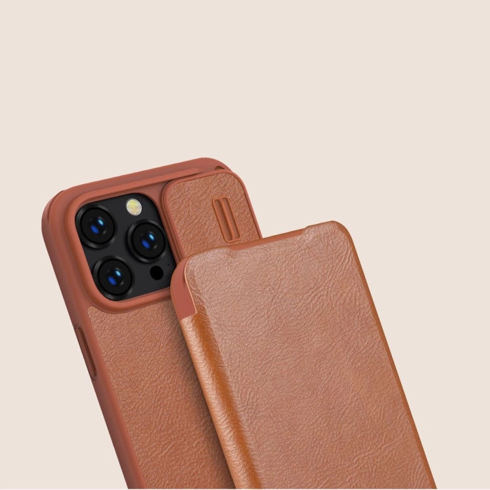 Etui skórzane Nillkin Qin Pro Leather Case do iPhone 14 Pro Max (czarne)