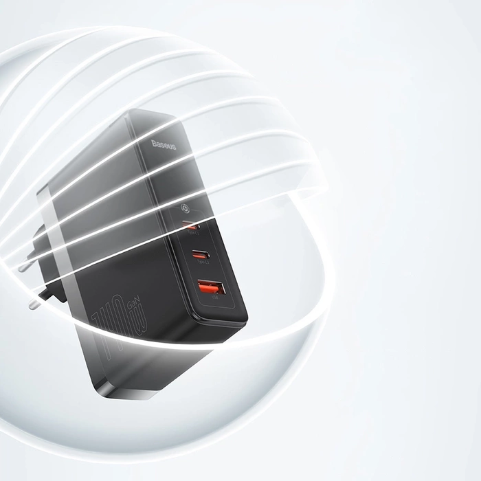 Ładowarka sieciowa Baseus GaN5 Pro 2xUSB-C + USB, 140W (czarna)