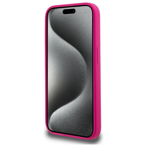 Karl Lagerfeld KLHMP15LSKHPPLF iPhone 15  Pro 6.1" fuksja/fuschia hardcase Silicone Karl Head Print MagSafe