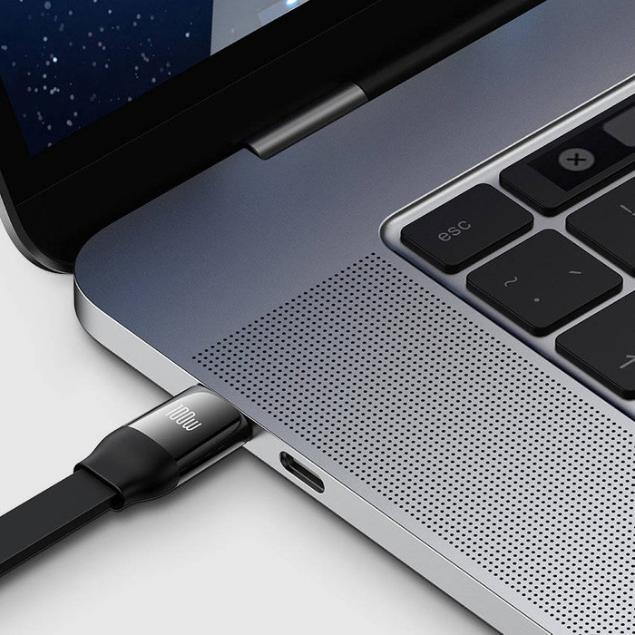 Baseus Bright Mirror 2 zwijany kabel przewód 3w1 USB Typ C - micro USB + Lightning + USB Typ C 3.5A 1.1m fioletowy (CAMJ010205)