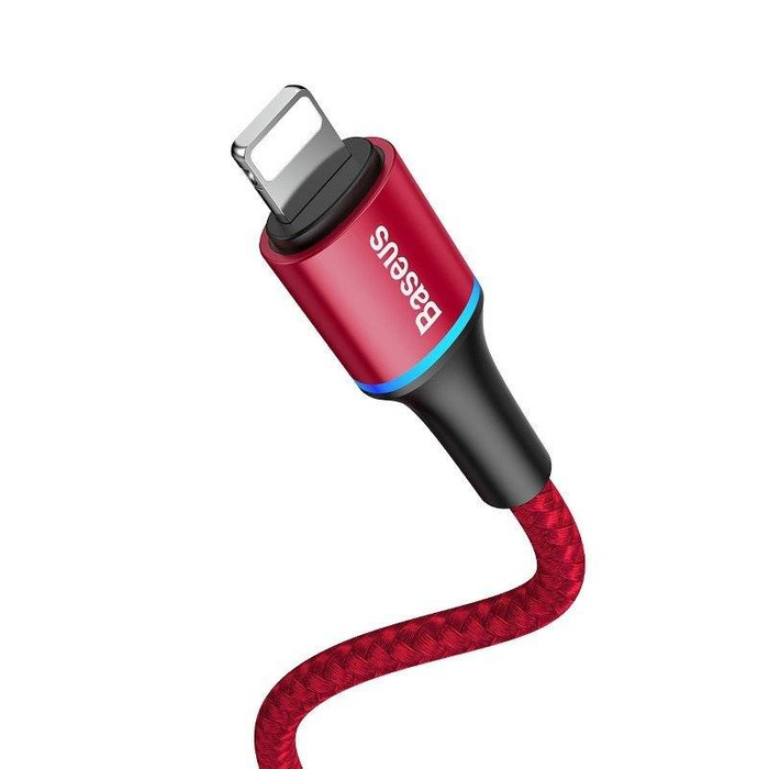 Kabel BASEUS USB-C na Lightning PD Halo, Power Delivery, 18W, 1m czerwony