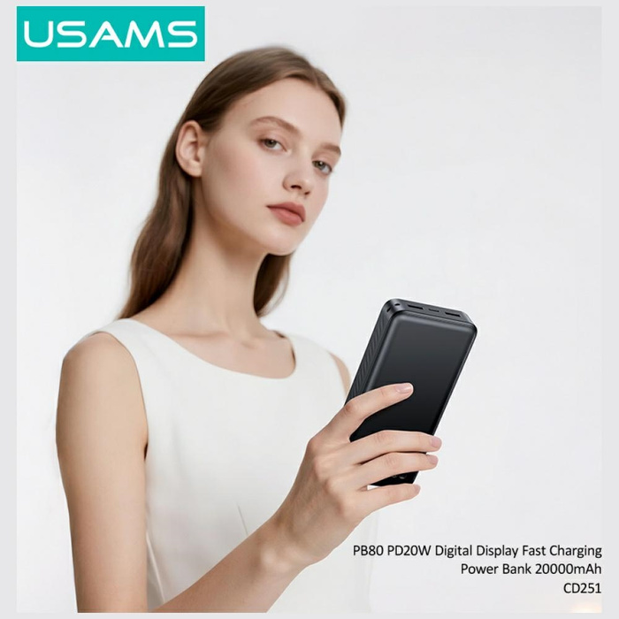 Powerbank USAMS PB80 PD20W 20000mAh      biały