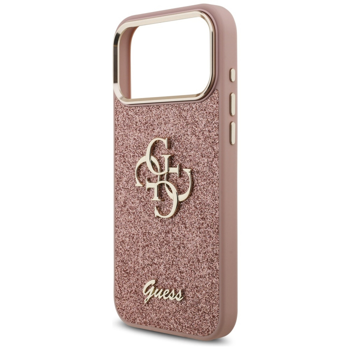 Etui Guess Fixed Glitter Big 4G Metal    Frame do iPhone 17 Pro Max różowy