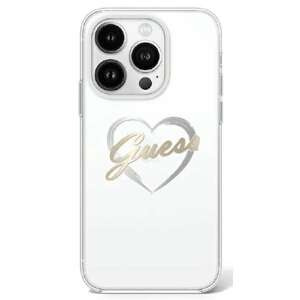 Etui Guess iPhone 16 Pro 6.3" przeźroczysty/transparent hardcase IML Heart