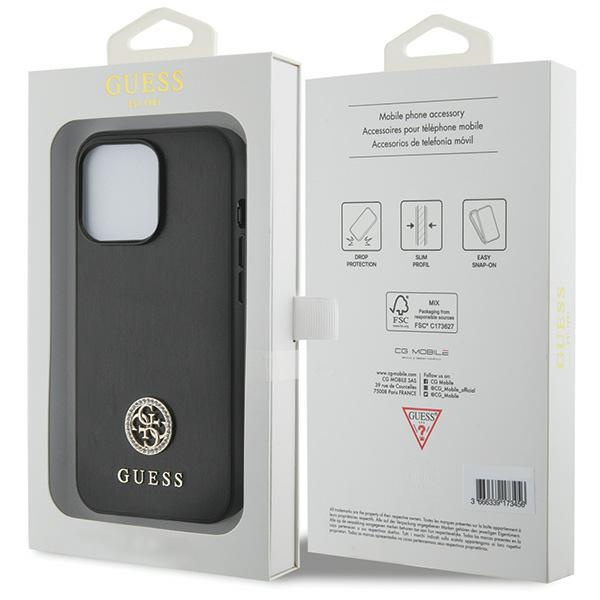 Etui Guess GUHCP13LPS4DGPK iPhone 13 Pro 6.1" czarny/black hardcase Strass Metal Logo Case