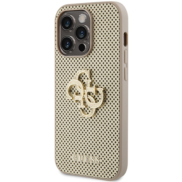 Etui Guess GUHCP15XPSP4LGD iPhone 15 Pro Max 6.7" złoty/gold hardcase Perforated 4G Glitter Case