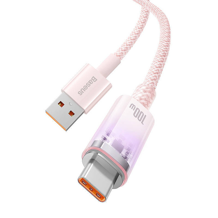 Kabel szybkiego ładowania Baseus USB do USB-C 6A,1m (Różowy)