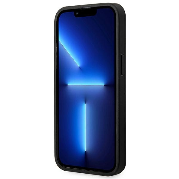 Etui BMW BMHMP14X22PTDK iPhone 14 Pro Max 6,7" czarny/black Leather Stamp Tricolor Magsafe