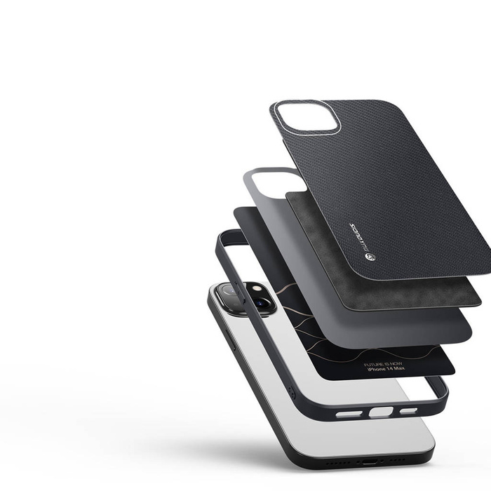 Dux Ducis Fino etui pokrowiec pokryty nylonowym materiałem iPhone 14 Max czarny