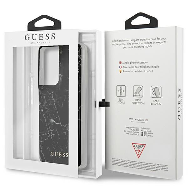 Guess GUHCS21LPCUMABK S21 Ultra G998czarny/black hardcase Marble