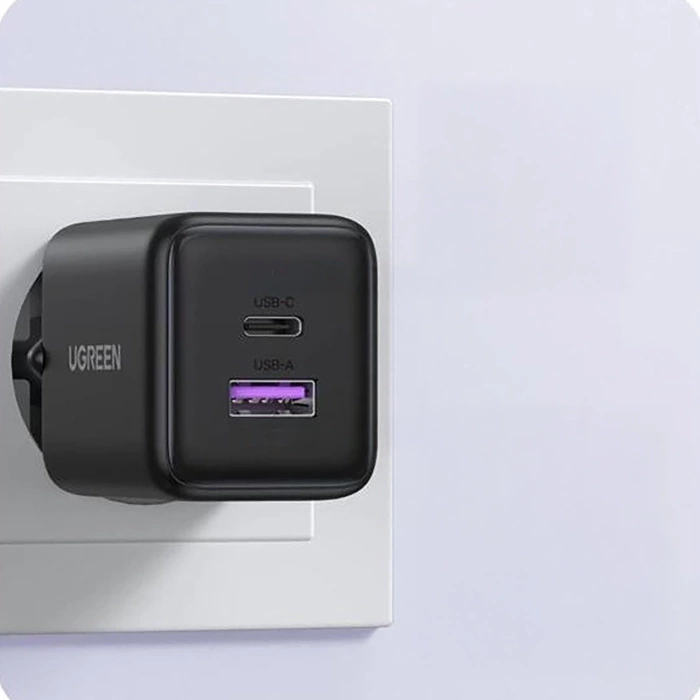 Ładowarka sieciowa Ugreen X516 30W GaN 1x USB-A 1x USB-C - szara