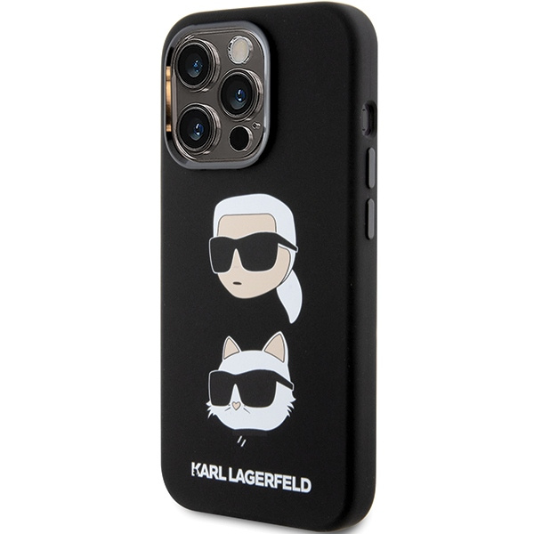 Etui Karl Lagerfeld KLHCP15LSDHKCNK iPhone 15 Pro 6.1" czarny/black Silicone Karl&Choupette Head Case