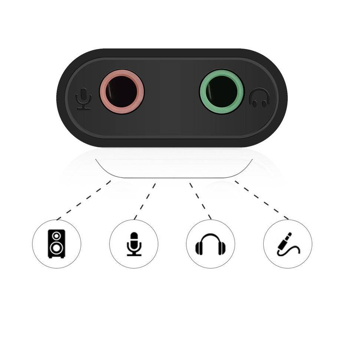 Ugreen zewnętrzna karta dźwiękowa muzyczna adapter USB - 3,5 mm mini jack 15 cm biały (US205 30143)