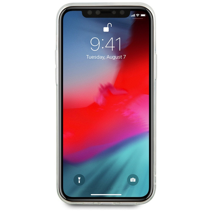 Etui KARL LAGERFELD Apple iPhone 12 Mini Mirror Liquid Glitter Karl Srebrny Hardcase