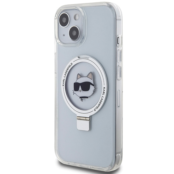 Etui Karl Lagerfeld KLHMP15MHMRSCHH iPhone 15 Plus 6.7" biały/white hardcase Ring Stand Choupette Head MagSafe Case