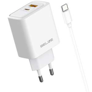 Ładowarka sieciowa Beline 45W GaN        USB-A/USB-C + kabel USB-C/USB-C BLN2CW45C biały