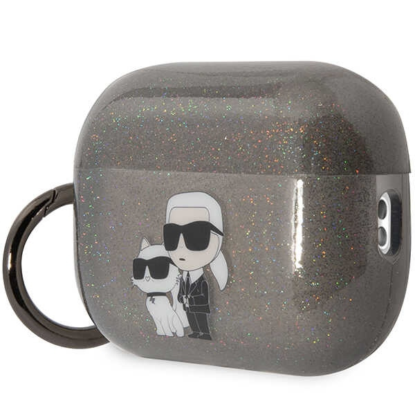 Etui Karl Lagerfeld KLAP2HNKCTGK Airpods Pro 2 cover czarny/black Gliter Karl&Choupette Case