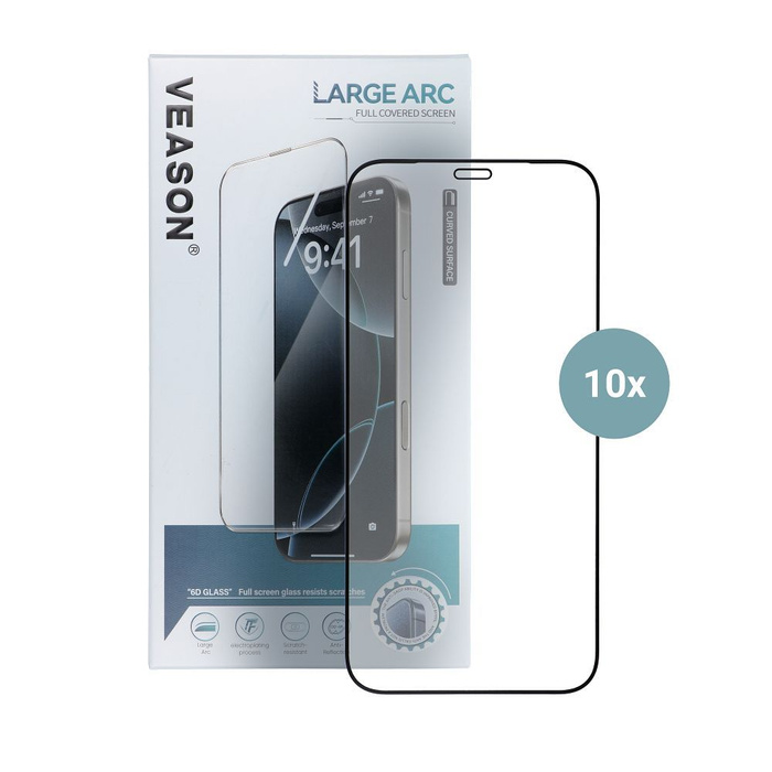 Szkło Hartowane 6D Pro Veason Glass (SET 10in1) - do Iphone 13 Pro Max / 14 Plus czarny
