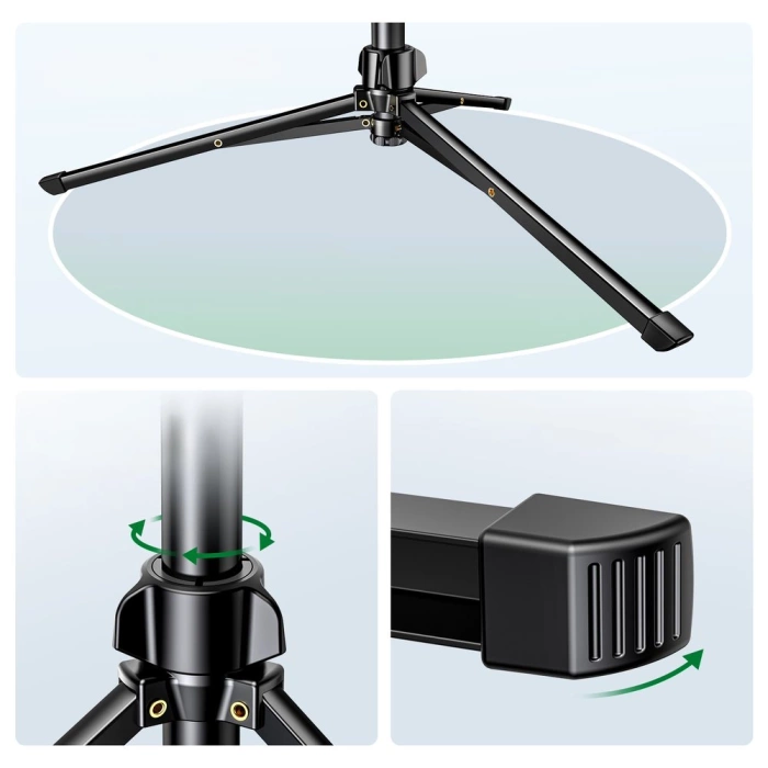 Selfie stick Ugreen LP680 ze stojakiem i pilotem Bluetooth 1.8m - czarny